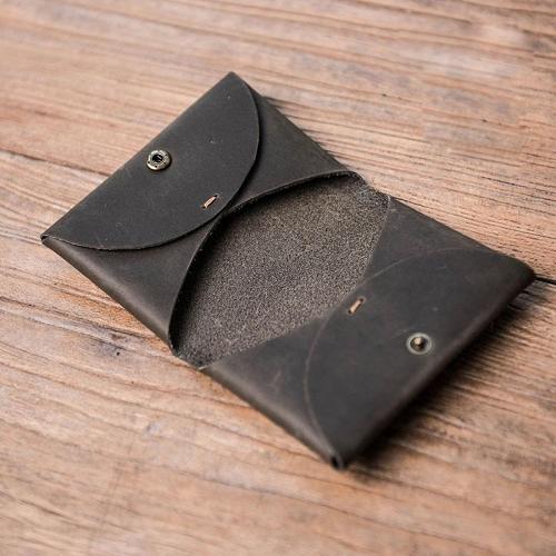 Leather Men Card Holder Wallet Change Bifold Small Wallet for Men