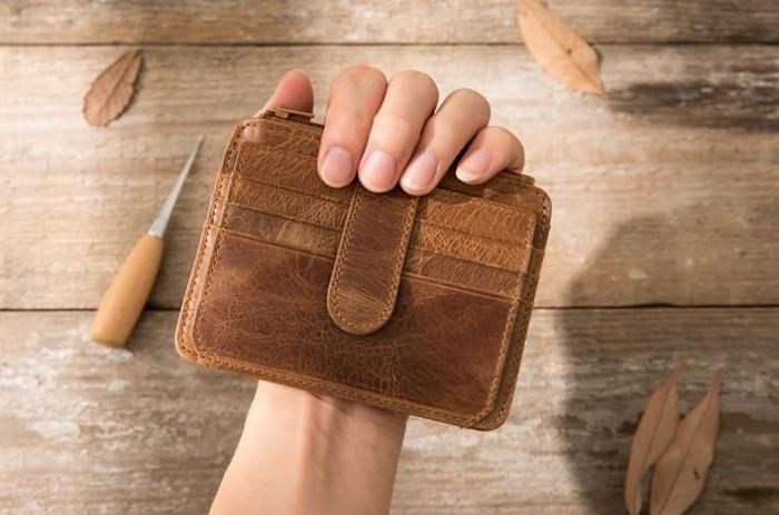 Leather Mens Slim Card Holder Front Pocket Wallet Card Wallets for Men