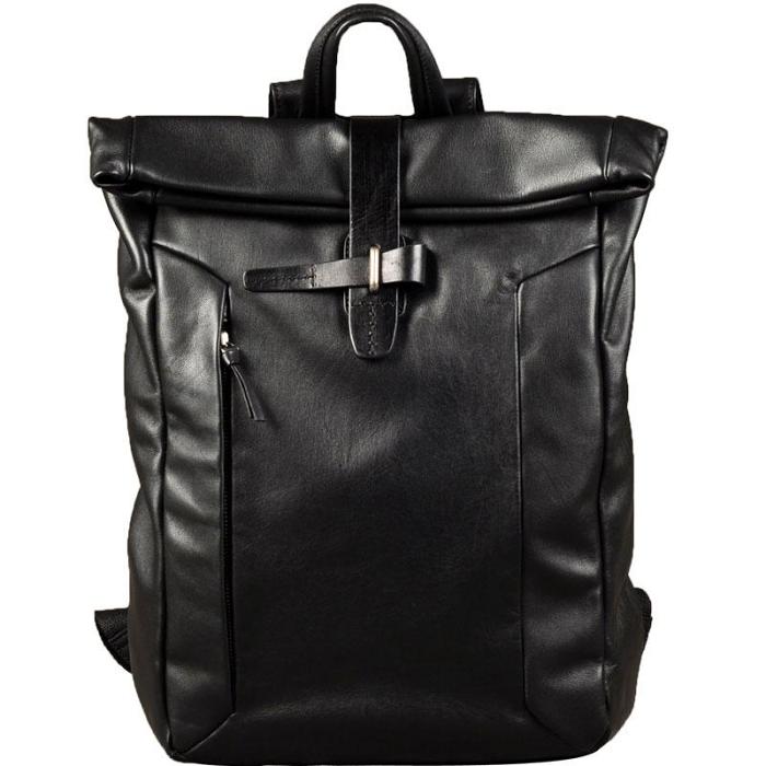 Genuine Leather Mens Cool Backpack Sling Bag Large Black Travel Bag Hiking Bag for men