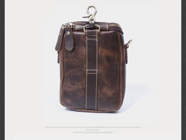 Leather Belt Pouch Mens Small Cases Waist Bag Hip Pack Belt Bag Fanny Pack Bumbag for Men