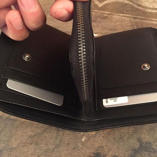 Genuine Leather Mens Cool billfold Long Leather Wallet Men Small Wallets Bifold for Men