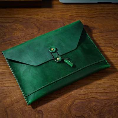 Green Large Envelope Bag Leather Clutch Bag Womens Leather Envelope Bag Leather Clutch Purse for Women