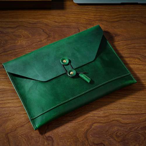 Green Large Envelope Bag Leather Clutch Bag Womens Leather Envelope Bag Leather Clutch Purse for Women