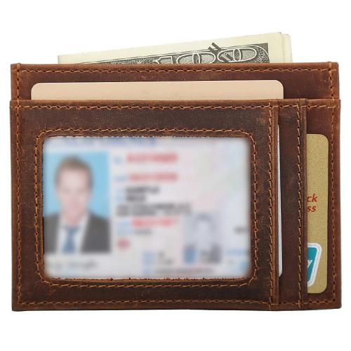 RFID Mens Leather Card Wallet Card Holder Front Pocket Wallet For Men
