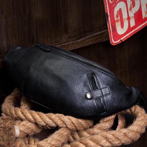 Leather Mens Fanny Pack Waist Bag Hip Pack Belt Bag Bumbag for Men