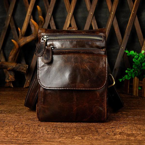 Leather Belt Pouch Mens Waist Bag Shoulder Bag for Men