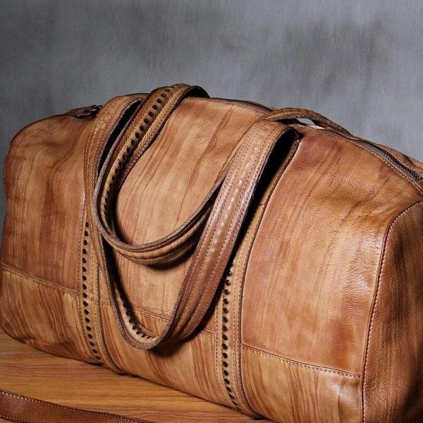 Leather Mens Cool Small Weekender Bag Travel Bag for Men