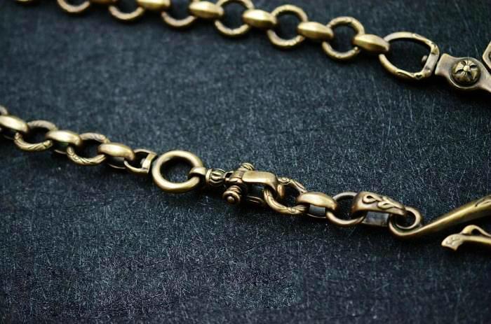 Solid Brass Cool Punk Rock Wallet Chain Biker Trucker Wallet Chain Trucker Wallet Chain for Men
