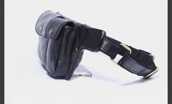 Leather Men Fanny Pack Small Waist Bag Hip Pack Belt Bag Bumbag for Men