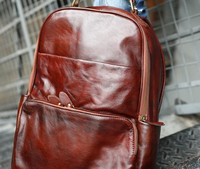 Vintage Leather Mens Backpack Travel Backpack School Backpacks for men