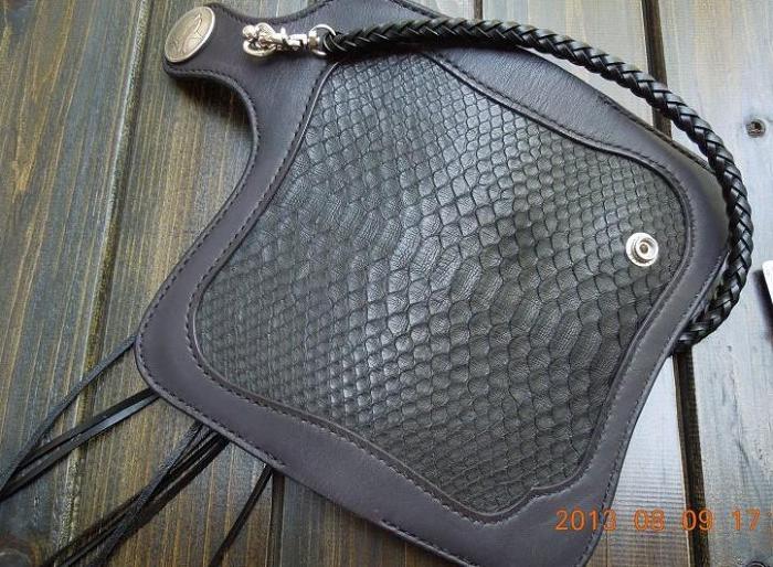 Handmade Leather Biker Wallet Mens Cool Chain Wallet Trucker Wallet with Chain