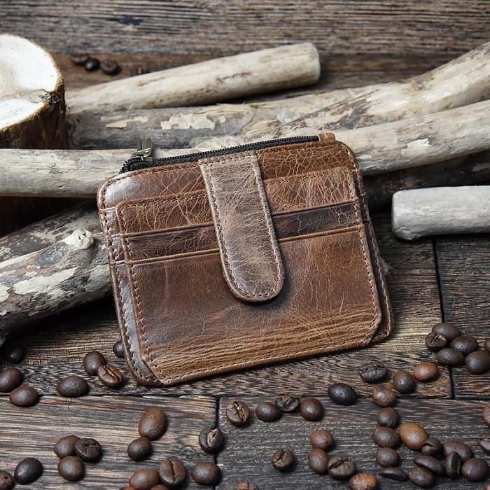 Cool Leather Mens Wallet Slim Wallet Card Front Pocket Wallet for Men