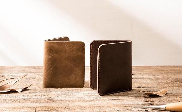 Cool Leather Mens Small Wallets Bifold Slim Front Pocket Wallet for Men