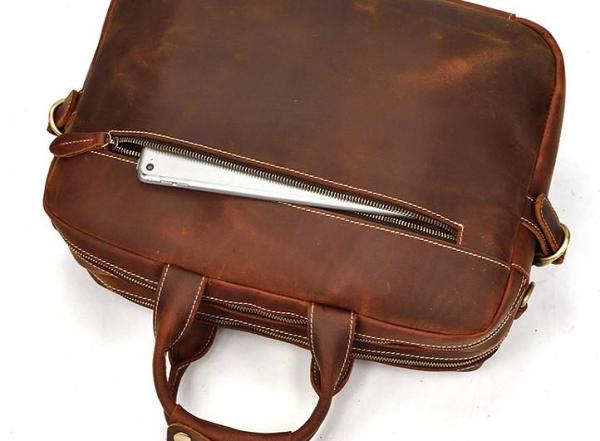 Cool Leather Men Vintage Briefcase Work Bag Handbag Shoulder Bags For Men