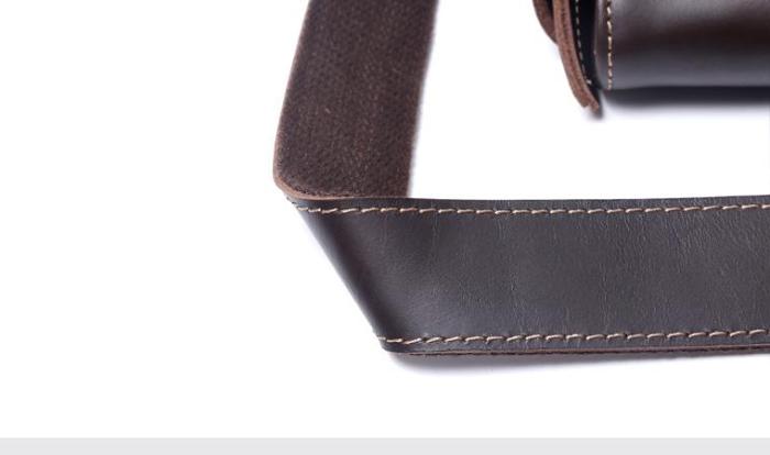 Genuine Leather Mens Cool Backpack Sling Bag Large Black Travel Bag Hiking Bag for men