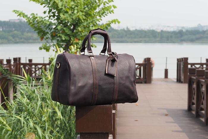 Cool Leather Mens Weekender Bags Vintage Travel Bags Duffle Bag for Men