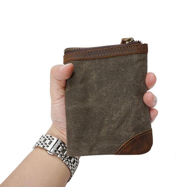 Mens Canvas Small Wallet for men Bifold Cool Men billfold Small Wallet