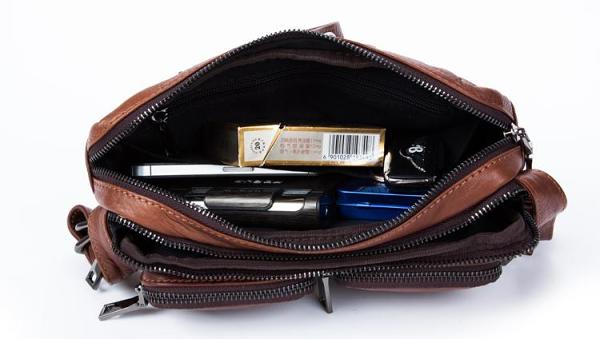 Leather Fanny Pack Mens Waist Bag Hip Pack Belt Bag Bumbag for Men