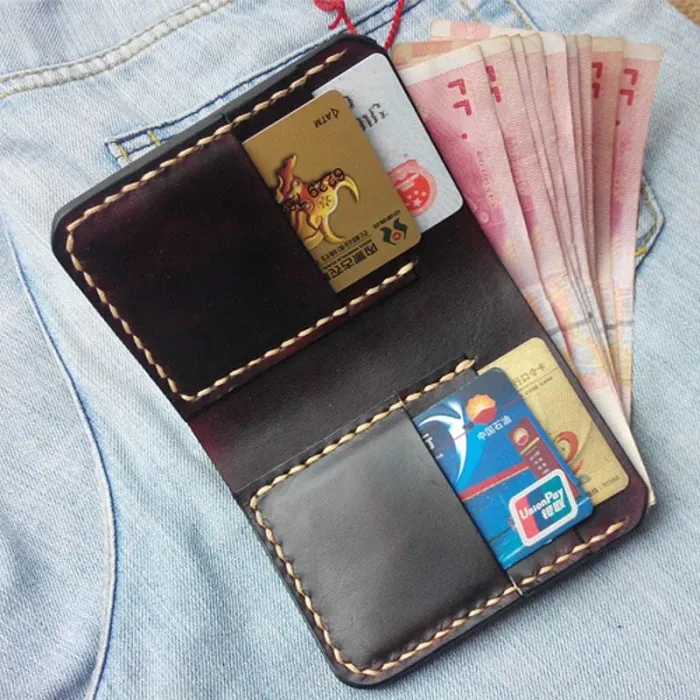 Vintage Coffee Leather Mens Small Wallet Leather Bifold Wallets for Men