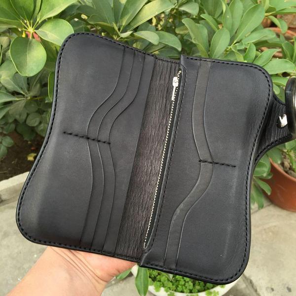Handmade Leather Biker Wallet Mens Cool Chain Wallet Trucker Wallet with Chain