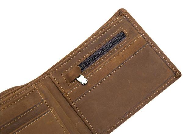 Vintage Leather Mens Slim Small Wallet billfold Bifold Wallet Front Pocket Wallet Driving License Wallet for Men