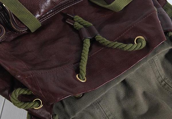 Genuine Leather Mens Cool Backpack Sling Bag Large Black Travel Bag Hiking Bag for men