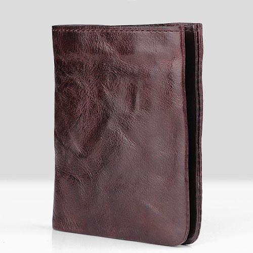 Genuine Leather Mens Cool Slim Leather Wallet Men Small Wallets Bifold for Men