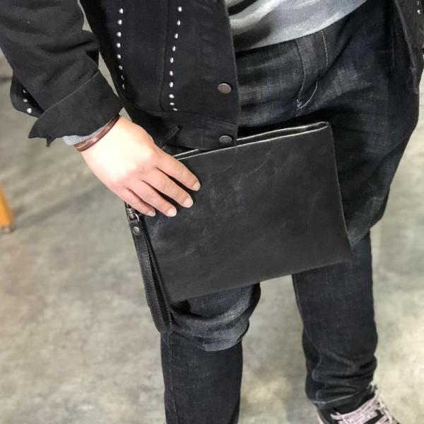 Fashion Business Black Large Leather Mens Long Wallet Wristet Wallet Clutch Wallet Hand Bag For Men