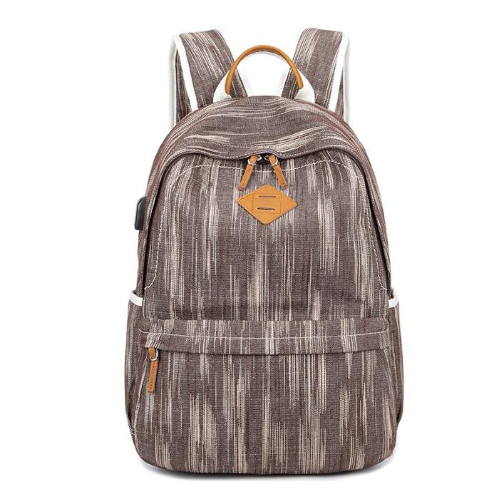 Canvas Women Mens 14 Navy Blue Travel Backpack Brown Computer Bag College Backpack for Men