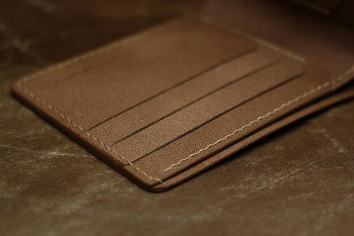 Handmade Leather Tooled Death Metal Mens billfold Wallet Cool Leather Wallet Slim Wallet for Men