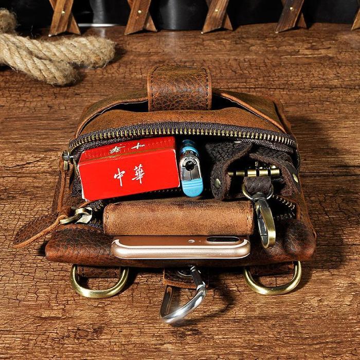 Leather Mens Belt Pouches Cell Phone Holsters Waist Bag BELT BAG Shoulder Bag For Men