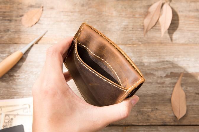 Leather Mens Card Holder Slim Front Pocket Wallets Card Wallet for Men