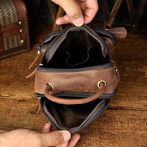 Leather Belt Pouch Mens Waist Bag Shoulder Bag for Men