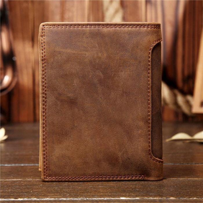 Vintage Leather Small Mens Wallet Bifold billfold Wallet for Men