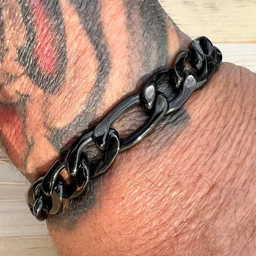 Bracelet - Figaro - Custom 1/4 Wide - Black - FB03