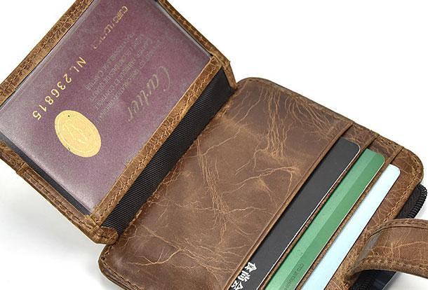 Cool Leather Mens Wallet Slim Wallet Card Front Pocket Wallet for Men