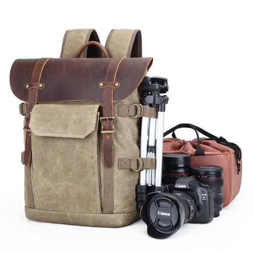 GREEN LARGE CANVAS WATERPROOF MENS CANON CAMERA BACKPACK NIKON CAMERA BAG DSLR CAMERA BAG FOR Women