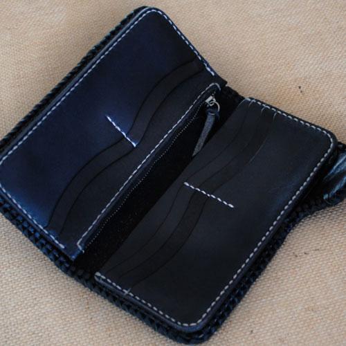 Handmade Mens Tooled GoldenToad Leather Chain Wallet Biker Trucker Wallet with Chain
