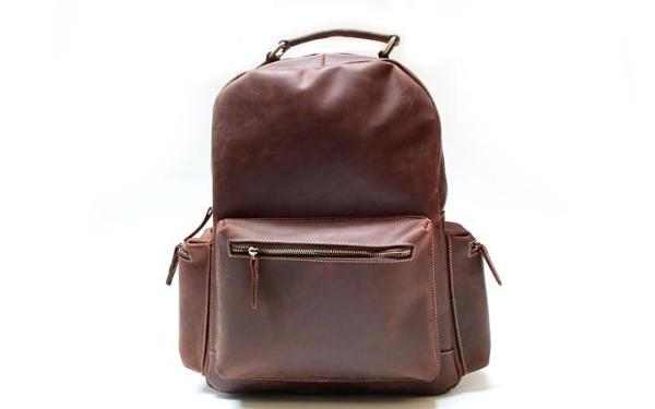 Vintage Coffee Mens Leather Backpack Travel Backpacks Laptop Backpack for men