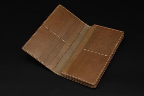 Handmade Leather Tooled Alien-Predator Mens Long Wallet Cool Leather Wallet Clutch Wallet for Men