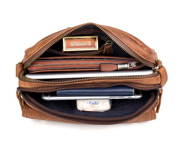 Leather Belt Pouch Mens Waist Bag Shoulder Bag for Men
