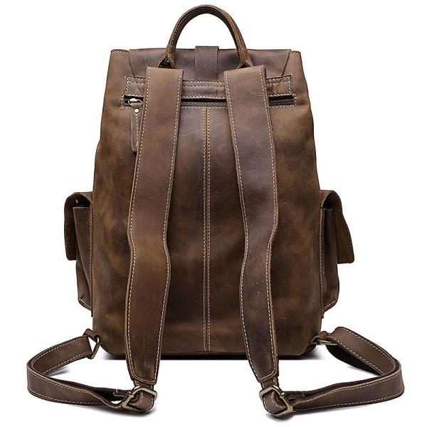 Vintage Leather Mens Cool Backpack Large Travel Bag Hiking Bag for men