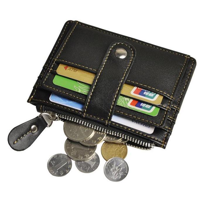 Vintage Leather Mens Front Pocket Wallet Slim Wallet for Men
