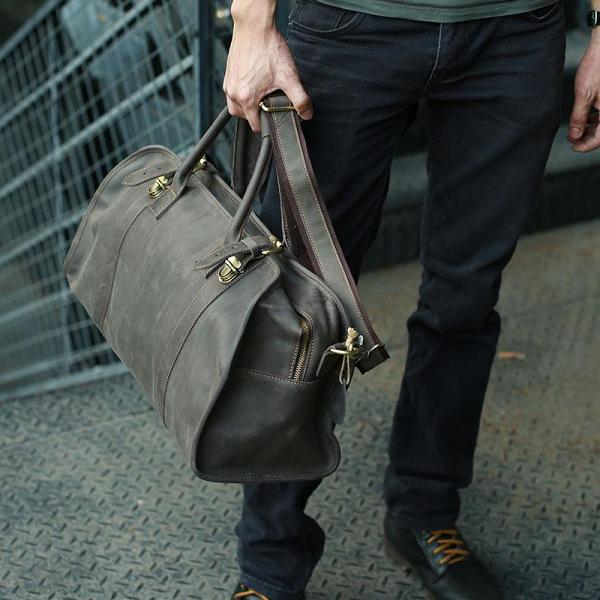 Cool Leather Mens Weekender Bags Travel Bags Shoulder Bag for men