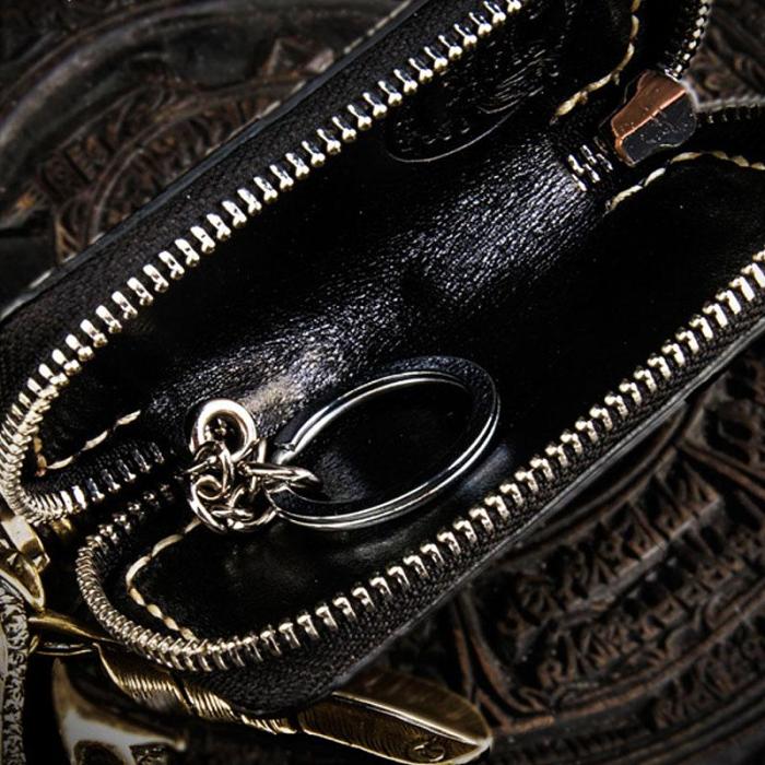 Handmade Leather Tooled Mens Cool Car Key Wallet Car Key Holder Car KeyChain for Men