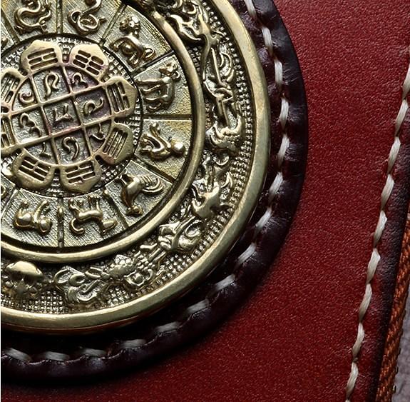 Handmade Leather Mens Chain Biker Wallet Cool Leather Wallet Long Phone Wallets for Men