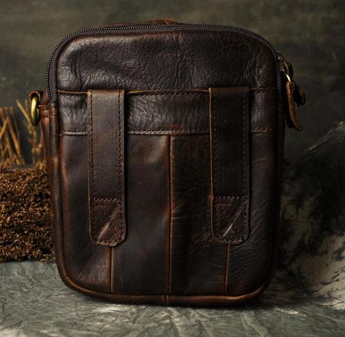 Leather Belt Pouch Mens Waist Bag Shoulder Bag for Men