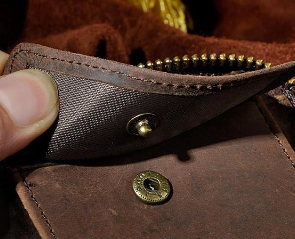 Cool Leather Mens Zipper Small Wallet Front Pocket Wallet for Men