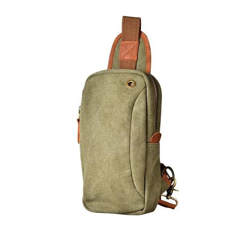 Army Green Canvas Sling Backpack Men's Sling Bag Blue Chest Bag Canvas One shoulder Backpack For Men