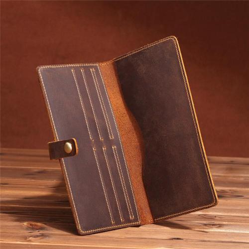 Handmade Cool Leather Wallets Long Leather Wallet Bifold Long Wallet For Men